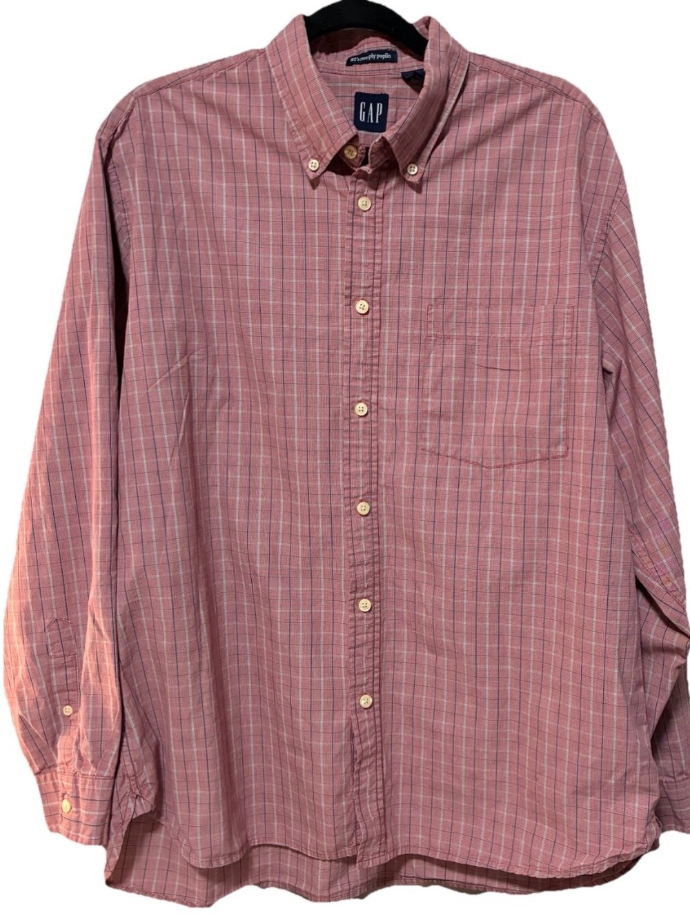 GAP Men's Red Plaid Button-Down Shirt